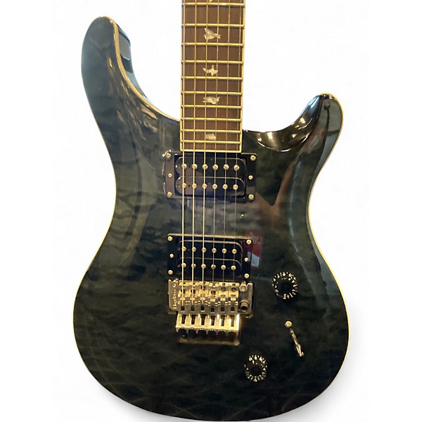 Used PRS CUSTOM SE Floyd BLACK QUILT Solid Body Electric Guitar