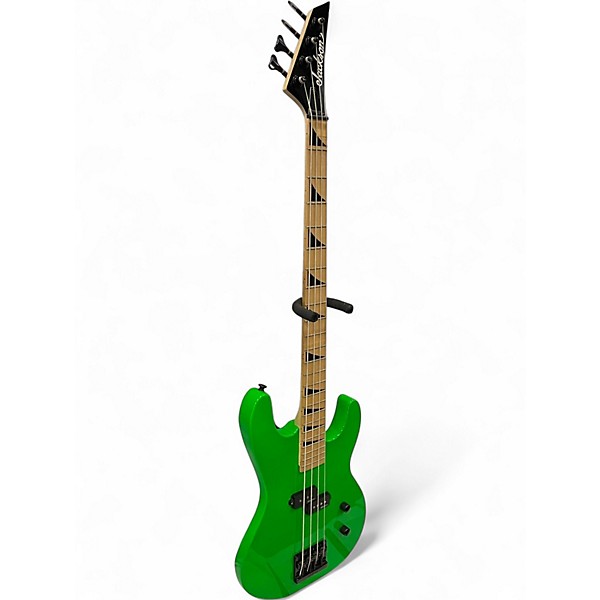 Used 2022 Jackson LTD ED JS SER CONC BASS JS1 NEON GREEN Electric Bass Guitar