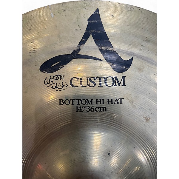 Used Zildjian 14in A Custom Hi Hat Bottom Cymbal