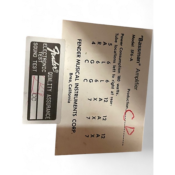 Used Fender 59 BASSMAN Tube Bass Combo Amp