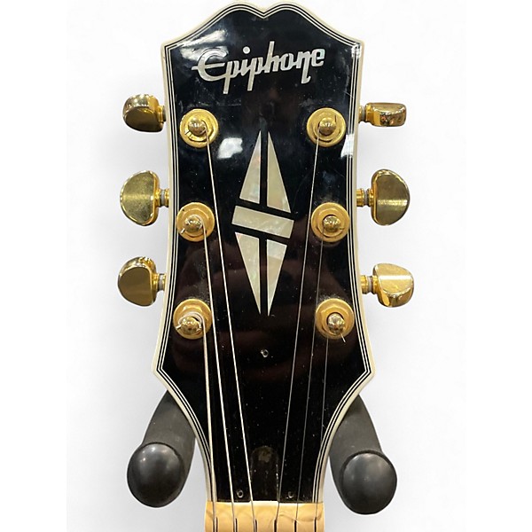 Used 2020 Epiphone Les Paul Custom Pro Alpine White Solid Body Electric Guitar