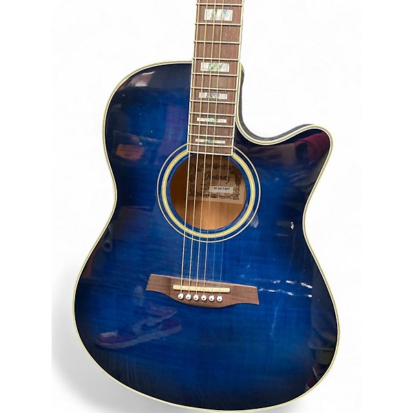 Used Ibanez AEF30E Blue Sunburst Acoustic Electric Guitar