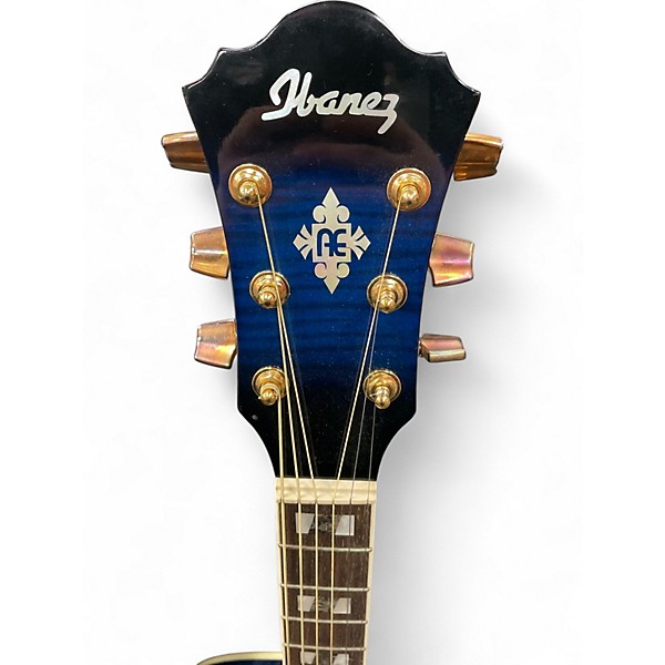 Used Ibanez AEF30E Blue Sunburst Acoustic Electric Guitar