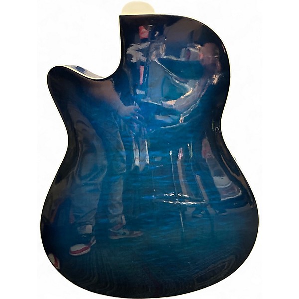 Used Ibanez AEF30E Blue Sunburst Acoustic Electric Guitar