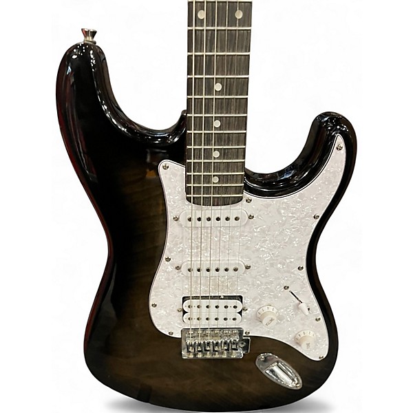 Used Washburn HSS STRAT COPY BLACK BURST Solid Body Electric Guitar