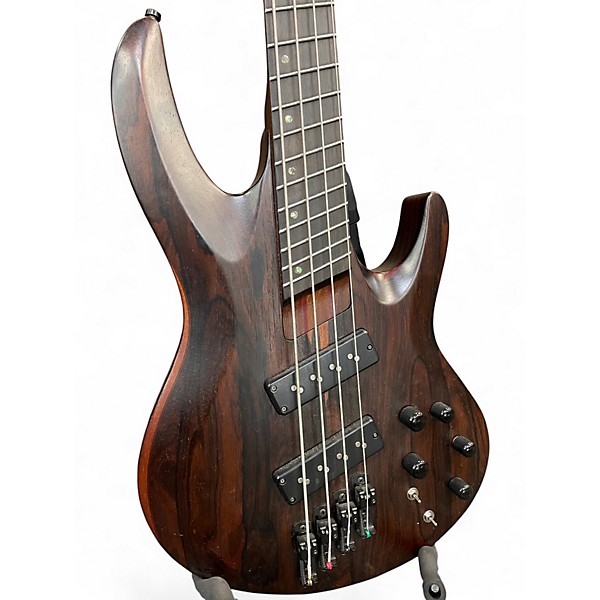 Used ESP LTD B1004 Deluxe Trans Brown Electric Bass Guitar