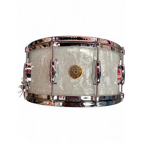 Used Gretsch Drums 6.5X14 USA Custom Maple Gum White Marine Pearl Drum