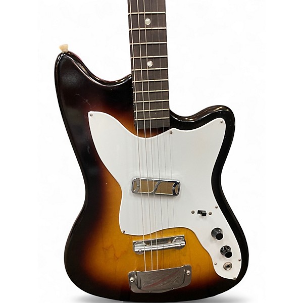 Vintage 1970s Harmony Electric Guitar 2 Tone Sunburst Solid Body Electric Guitar