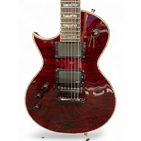Used ESP LTD EC1000 Deluxe Left Handed Red Electric Guitar