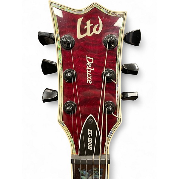 Used ESP LTD EC1000 Deluxe Left Handed Red Electric Guitar