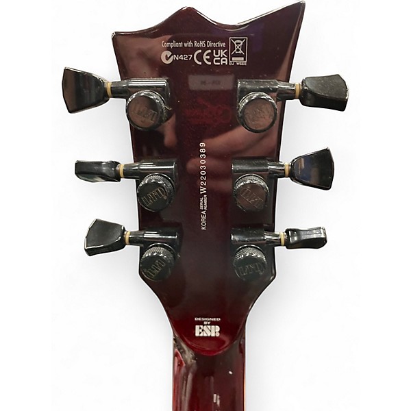 Used ESP LTD EC1000 Deluxe Left Handed Red Electric Guitar