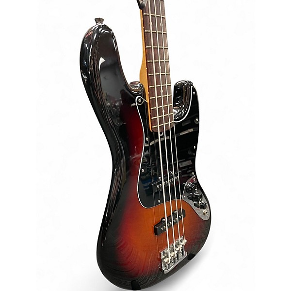 Used 2016 Fender American Standard Jazz Bass 3 Tone Sunburst Electric Bass Guitar