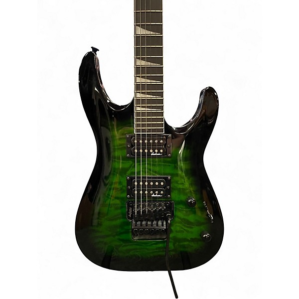 Used Jackson Dinky JS32Q DKA Arch Top Electric Guitar TRANS GREEN BURST Solid Body Electric Guitar