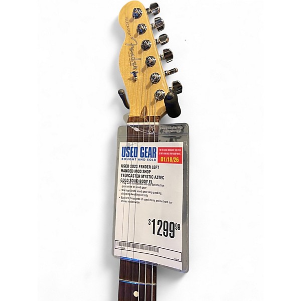 Used 2023 Fender LEFT HANDED MOD SHOP TELECASTER Mystic Aztec Gold Solid Body Electric Guitar