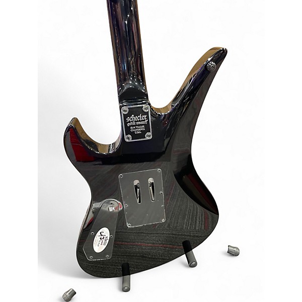 Used Schecter Guitar Research syn standard Black and White Solid Body Electric Guitar