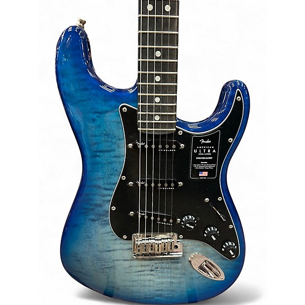 Used Fender American Ultra Stratocaster Ebony Fingerboard LTD EditioN DENIM Solid Body Electric Guitar