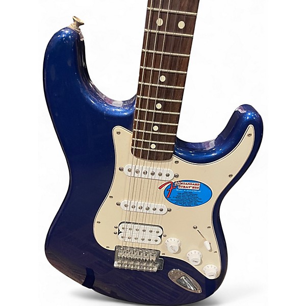 Used 2005 Fender Standard Stratocaster HSS Upgrade Blue Solid Body Electric Guitar