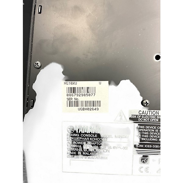 Used Yamaha MG10XU 10 Channel Mixer with Effects Unpowered Mixer