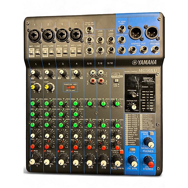 Used Yamaha MG10XU 10 Channel Mixer with Effects Unpowered Mixer