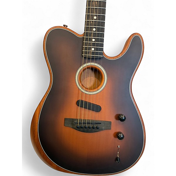 Used Fender American Acoustasonic Telecaster 2 Color Sunburst Acoustic Electric Guitar