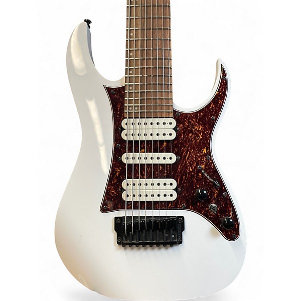 Used Ibanez TAM10 Tosin Abasi Signature 8 String White Solid Body Electric Guitar