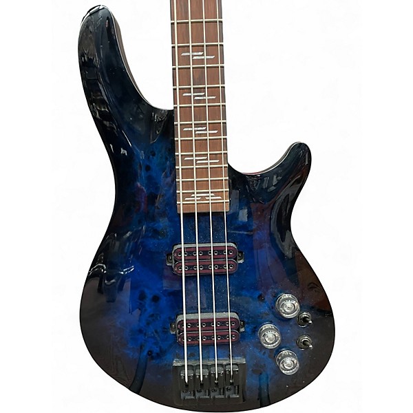 Used Schecter Omen Elite Blue Sunburst Electric Bass Guitar