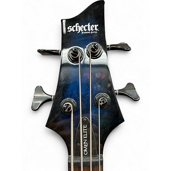 Used Schecter Omen Elite Blue Sunburst Electric Bass Guitar
