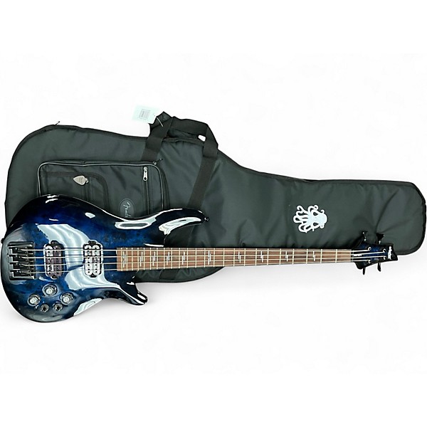 Used Schecter Omen Elite Blue Sunburst Electric Bass Guitar