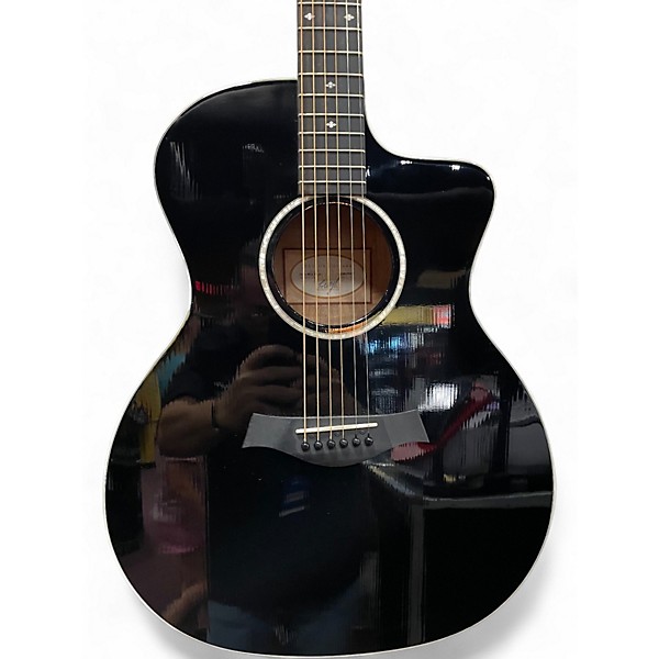 Used Taylor 214CE Deluxe Black Acoustic Electric Guitar
