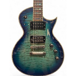 Used ESP LTD EC100QM Ocean Blue Burst Solid Body Electric Guitar