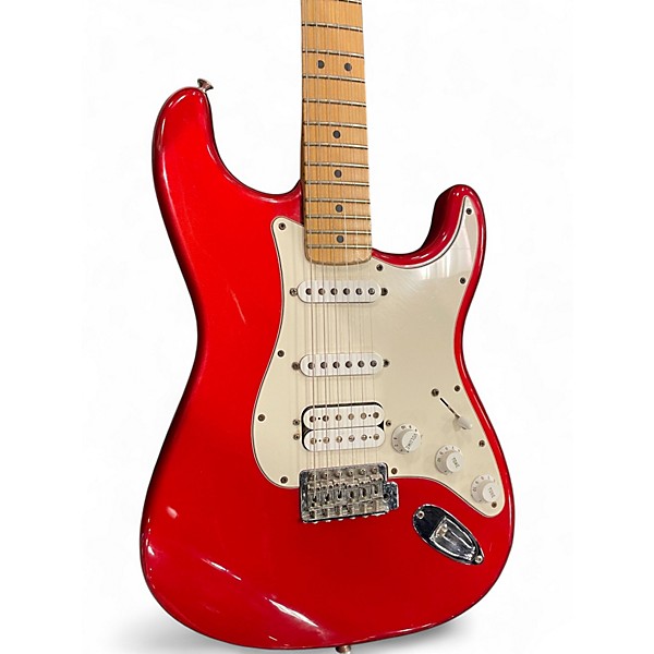 Used Fender Deluxe Stratocaster HSS Candy Apple Red Solid Body Electric Guitar