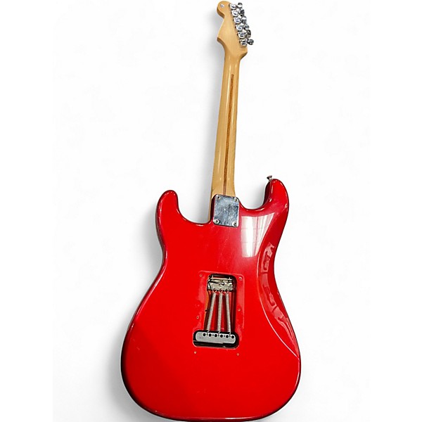 Used Fender Deluxe Stratocaster HSS Candy Apple Red Solid Body Electric Guitar