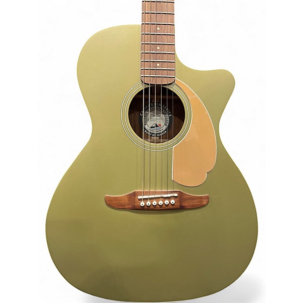 Used 2022 Fender Newporter Player Royal Olive Acoustic Electric Guitar