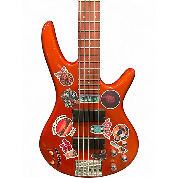 Used Ibanez GSR205 5 String Orange Electric Bass Guitar