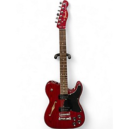 Used Fender JA90 Jim Adkins Thinline Telecaster Crimson Red Trans Hollow Body Electric Guitar