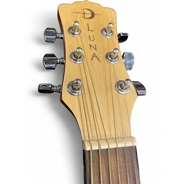 Used Luna bamboo gae Natural Acoustic Electric Guitar
