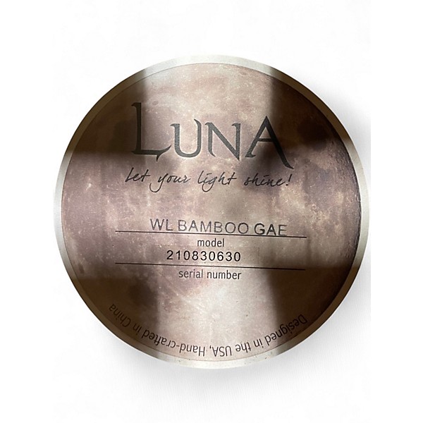 Used Luna bamboo gae Natural Acoustic Electric Guitar