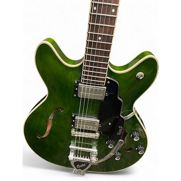 Used Guild sf-1dcgvt Green Hollow Body Electric Guitar