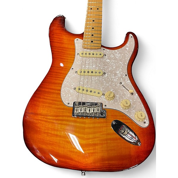 Used Fender Select Stratocaster Dark Cherry Burst Solid Body Electric Guitar