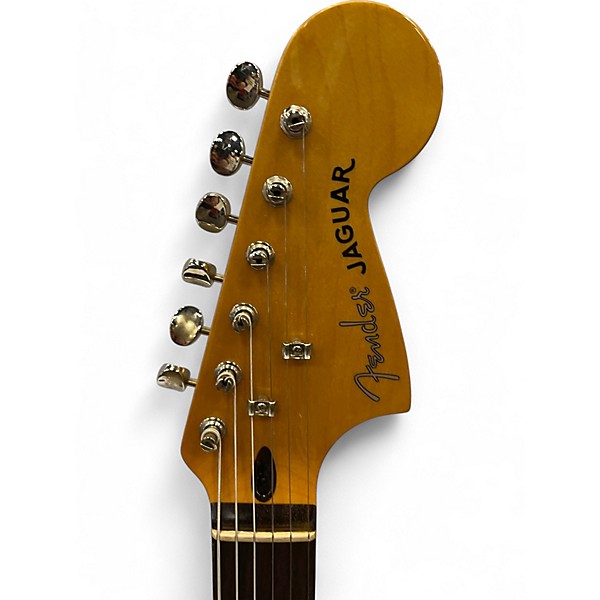 Used 2012 Fender Modern Player Jaguar Red Transparent Solid Body Electric Guitar