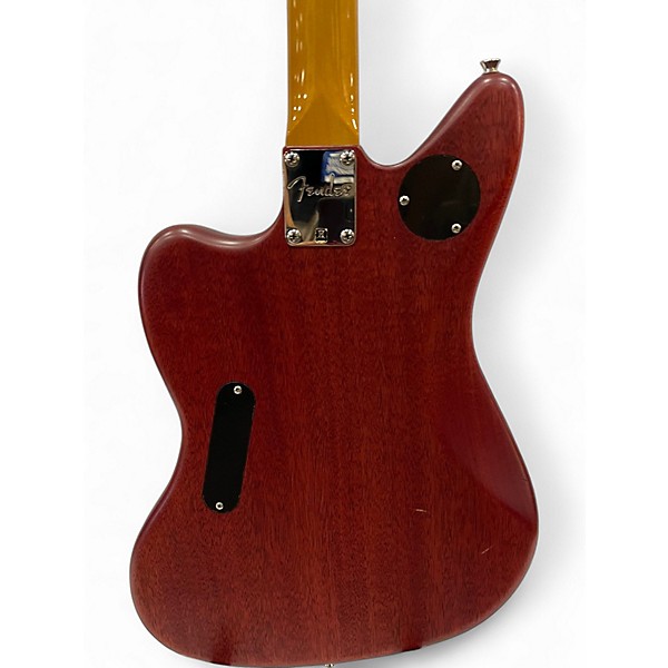 Used 2012 Fender Modern Player Jaguar Red Transparent Solid Body Electric Guitar