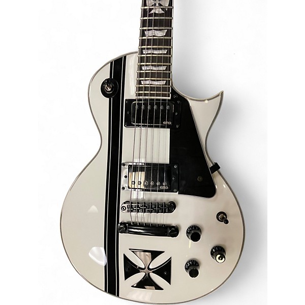 Used ESP LTD James Hetfield Signature Iron Cross Snow White Solid Body Electric Guitar