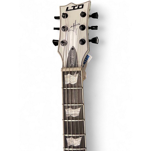 Used ESP LTD James Hetfield Signature Iron Cross Snow White Solid Body Electric Guitar