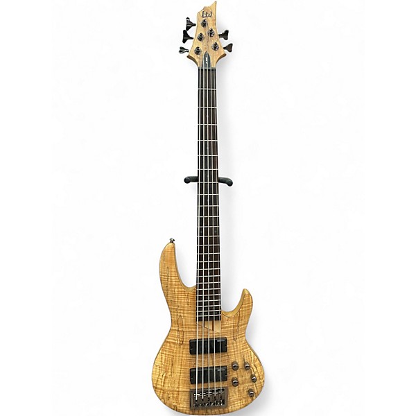 Used ESP LTD B205SM 5 String Natural Electric Bass Guitar