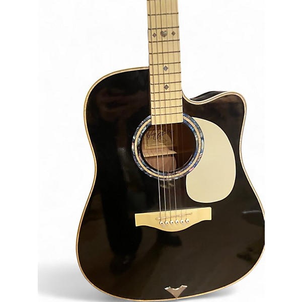 Used Esteban VL-200 Black Acoustic Electric Guitar