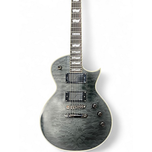 Used ESP LTD EC401QM See Through Black Solid Body Electric Guitar