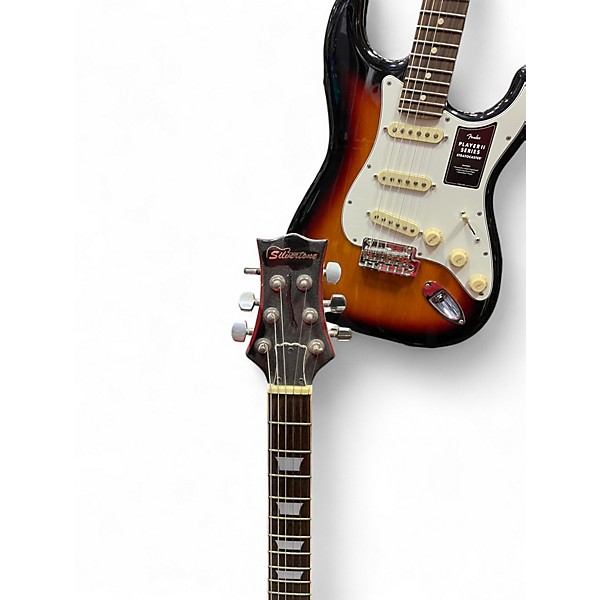 Used Silvertone St Style 2 Color Sunburst Solid Body Electric Guitar