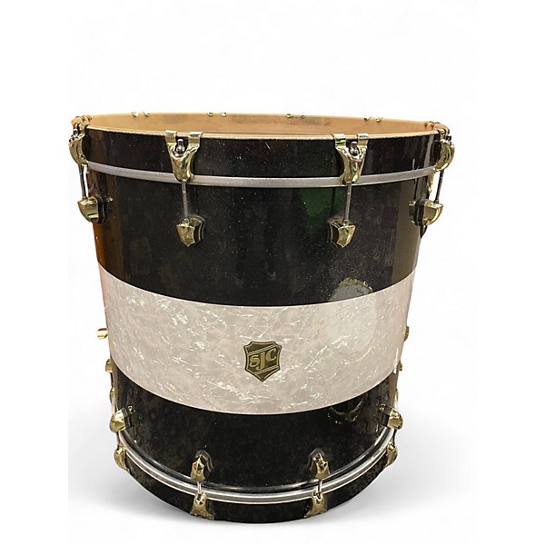 Used SJC Drums 4 Piece CUSTOM  Black and Silver Drum Kit