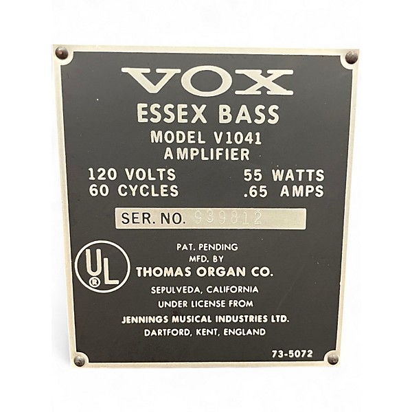 Vintage 1967 VOX Essex Bass Bass Combo Amp