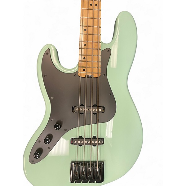 Used Schecter Guitar Research Diamond Series j4 Left Handed Ocean Turquoise Electric Bass Guitar